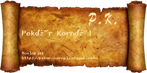 Pekár Kornél névjegykártya