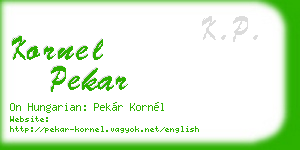 kornel pekar business card