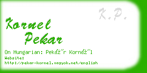 kornel pekar business card